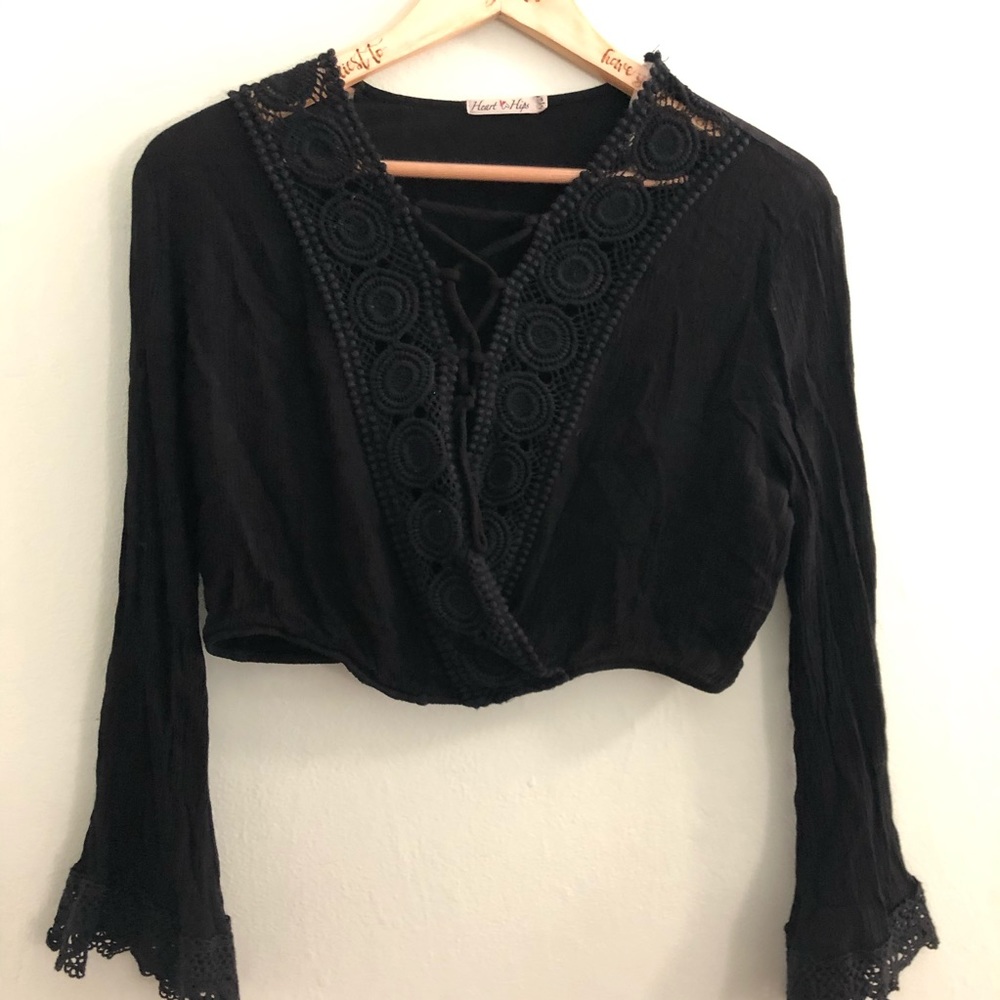Heart & Hips Cropped Long Sleeve Blouse